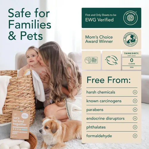 Miniatura 2 de Hojas de detergente KIND LAUNDRY con enzimas que combaten las manchas - Jabón ecológico para lavandería a base de plantas - Detergente