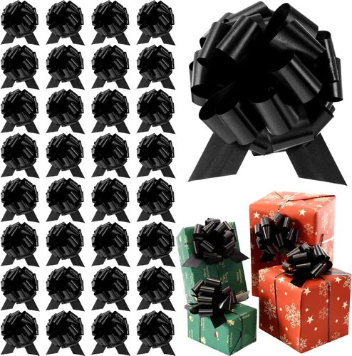 Miniatura 10 de Poen 30 Lazos de Tirar de Navidad para Envolver Regalos de 5 Pulgadas Lazos de Tirar Grandes de Cinta para Bolsa de Regalo de Vacaciones Caja Cesta