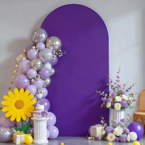 Miniatura 16 de Cubierta de Fondo de Arco Beige de 6 Pies - Cubiertas de Poliéster Ajustadas para Soporte de Arco de Boda con Parte Superior Redonda, Cubierta