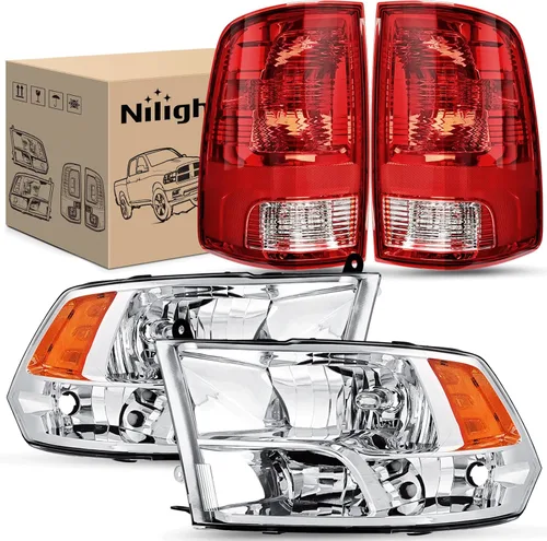 Miniatura 24 de Nilight Conjunto de luz trasera para Dodge Ram 2009 2010 2011 2012 2013 2014 2015 2016 2017 2018 Dodge Ram 1500 2500 3500 2019 2020 2021 estilo Rojo