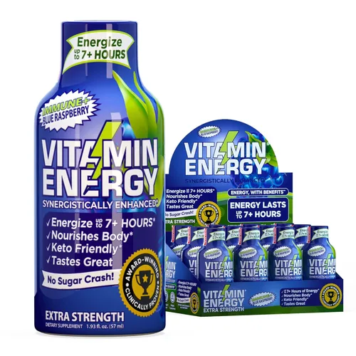 Miniatura 23 de Vitamin Energy Immune+ Extra Strength Energy Shot Army Orange 10 unidades, 260 mg de cafeína natural, vitaminas B, citicolina, té verde, apoyo
