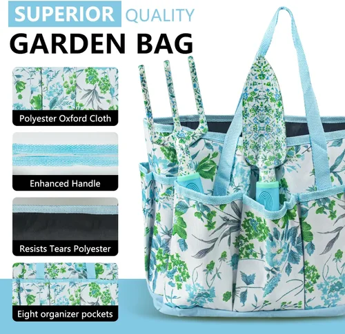 Miniatura 5 de Juego de herramientas de jardín de 9 piezas de aleación de aluminio, kit de herramientas de mano de jardinería para mujeres y padres, suministros