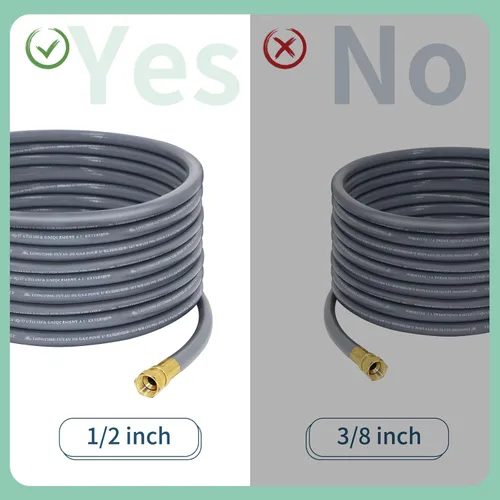 Miniatura 2 de Kit de extensión de manguera de gas natural de propano de 36 pies 1/2 pulgada mejorado con accesorios de conexión rápida para kit de conversión