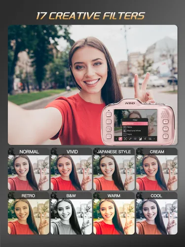 Miniatura 8 de Cámara digital True 4K con modo belleza, cámara de vlogging de 64 MP para principiantes, zoom 16X, antivibración y enfoque automático, tarjeta de 32