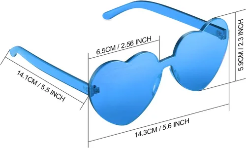 Miniatura 2 de Maxdot - Lentes de sol transparentes sin marco con forma de corazón para fiestas