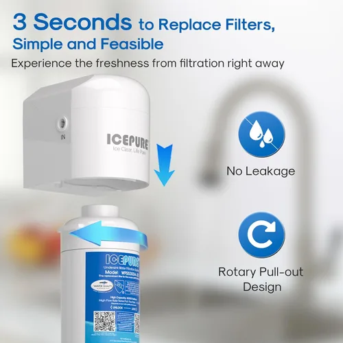Miniatura 4 de ICEPURE WFS5300A-20 5 años o 40K galones Sistema de filtración de agua bajo fregadero, de ultra alta capacidad, certificado NSF/ANSI CAN372 y 42