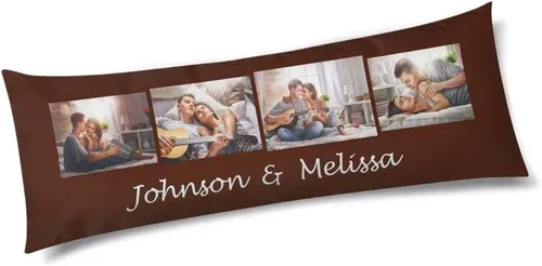 Miniatura 8 de InterestPrint Funda de almohada corporal personalizada de 21 x 60 pulgadas, con nombre de imagen, imagen, texto, funda de almohada corporal para N.º