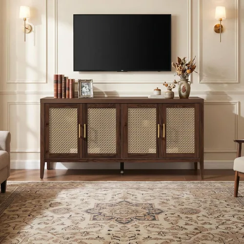 Miniatura 3 de SICOTAS Soportes de TV para sala de estar, centro de entretenimiento con almacenamiento para dormitorio, modernos soportes de televisión de mediados