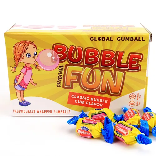 Miniatura 10 de Gumballs para niños, bolas de goma de mascar surtidas envueltas individualmente, caja de regalo de 8 onzas, goma de mascar para niños, bolas de goma