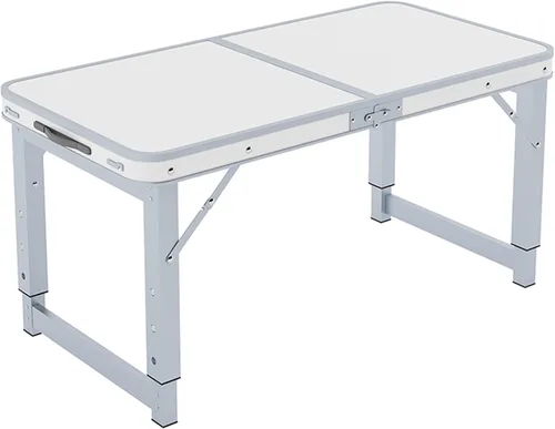 Miniatura 14 de Mesa plegable con taburete, mesa plegable de altura ajustable, picnic, campamento, al aire libre, aluminio ligero portátil, con asa de transporte