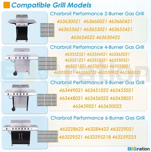 Miniatura 2 de Rejilla de parrilla de 17 pulgadas para Charbroil Performance 5 quemadores 463448021 463449021 463450022 463451022 463455021 463458021, rejilla