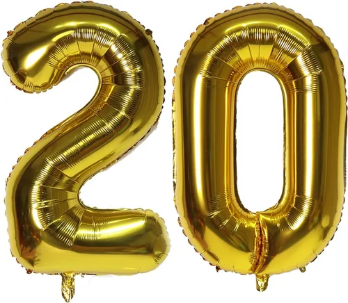 Miniatura 24 de Globos digitales dorados de 40 pulgadas, con número 10, globos de helio para decoraciones de fiesta de cumpleaños y suministros para decoración