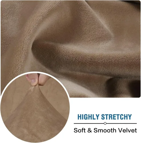 Miniatura 5 de H.VERSAILTEX Funda de cojín elástica de terciopelo para sofá, funda de cojín suave para silla, protector de muebles para cojín de asiento, funda