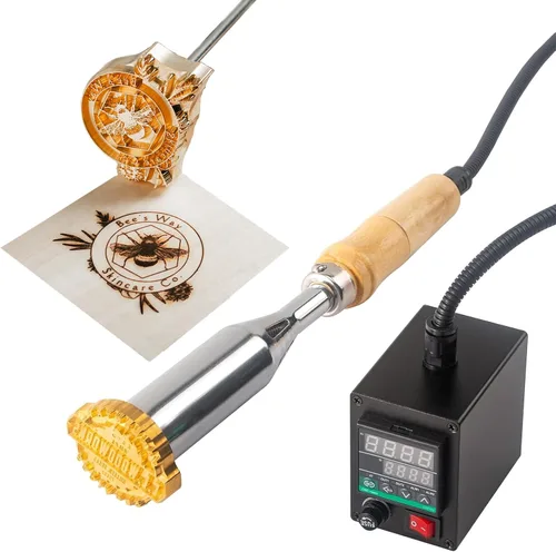 Miniatura 9 de Hierro eléctrico personalizado de marca, sello de latón personalizado con mango de madera para madera y cuero, sello de combustión de 2 pulgadas