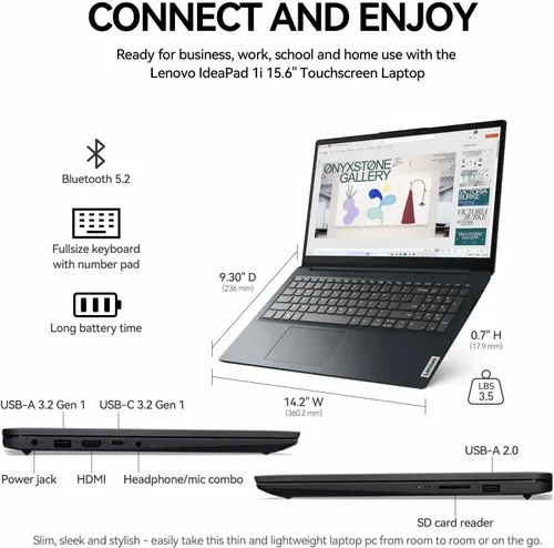 Miniatura 7 de Lenovo 2026 Ideapad 1i 15 Pulgadas Laptop con Pantalla Táctil, Laptop de 15.6" FHD IPS con Pantalla Táctil, Intel Core i5-1335U