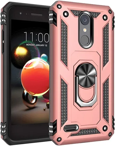 Miniatura 10 de Funda de grado militar para LG Aristo 3, Aristo 2 Aristo 2 Plus/Rebel 4 LTE/Phoenix 4/Zone 4, soporte de metal giratorio con soporte de soporte