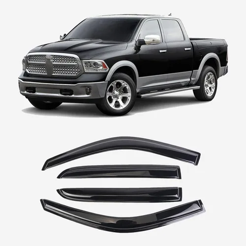 Miniatura 11 de DYRDINSHOW 4 unidades de deflectores de ventana adhesivos para sol y lluvia para Dodge Ram 1500 2002-2008, Ram 2500 y 3500 2003-2009 con cabina