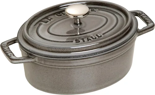 Staub La Cocotte Oval 40509-477 Pico Cocotte Oval Gray 5.9 inches (15 cm) Small, Both Handed Casting, Enameled Pot, Induction Compatible, Japanese