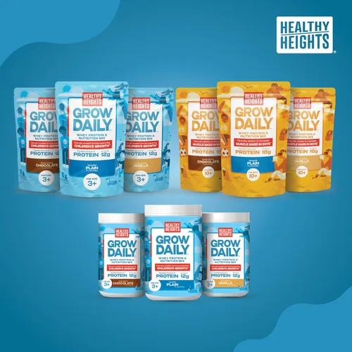 Miniatura 7 de Healthy Heights Grow Daily Kids - Mezcla de bebida proteica (chocolate) - Batido alto en proteínas para niños de 3 años, 10.6 onzas