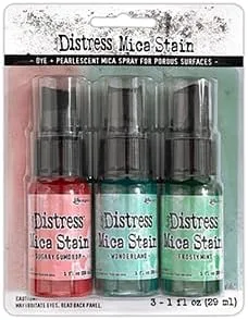Miniatura 3 de Ranger Tim Holtz Distress - Paquete de 6 botellas de una onza (colección Mica Holiday que incluye juegos 5 y 6) palitos de detalle