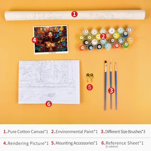 Miniatura 6 de Kit de pintura por números para adultos, pintura por números para adultos principiantes, pintura sobre lienzo, bricolaje para niña encantadora por