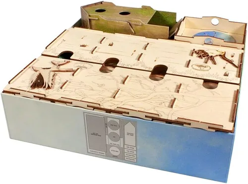 Miniatura 6 de The Broken Token Organizador de juegos compatible con Wingspan Oceania Expansion - Caja organizadora de juegos de madera con múltiples bandejas