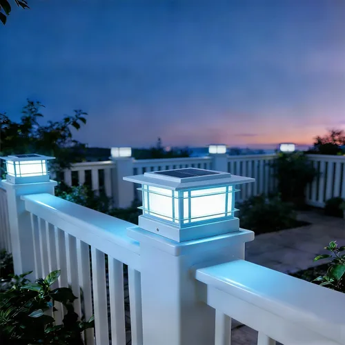Miniatura 7 de Dynaming Luces solares de 4 x 4 para exteriores con 2 modos de color, luces solares para poste de valla, carcasa negra para postes de vinilo/madera