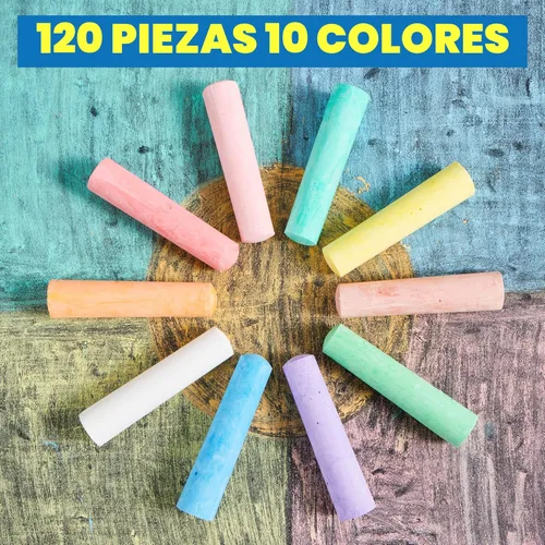 Miniatura 2 de JOYIN 120 tizas para acera para niños, caja gigante, no tóxica, jumbo, color jumbo, lavable, tiza para acera para niños pequeños en 10