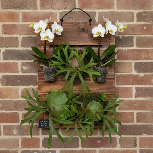 Miniatura 6 de Kit de tablero de montaje para helecho Staghorn Dranvosk, maceta de pared de madera, soporte colgante para plantas verticales, Platycerium