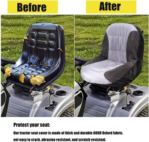Miniatura 5 de BeadChica Funda de Asiento Deluxe Impermeable para Cortacésped Compatible con Husqvarna, Funda Universal para Asiento de Tractor Gris