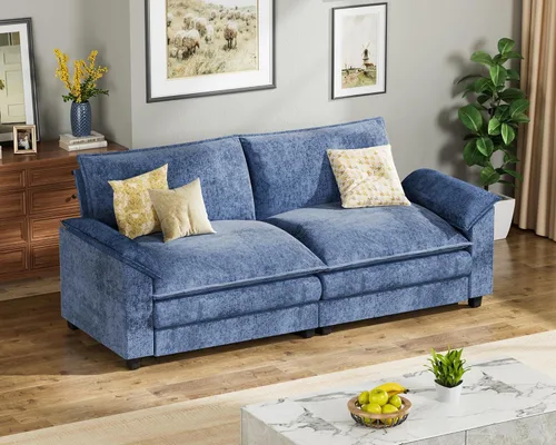 Miniatura 9 de Homall Sofá Seccional Modular de 80", Sofá Biplaza con Cojín de Doble Capa, Combinación DIY de Chenille Profundo Sofá Nube de 2 Asientos para Sala