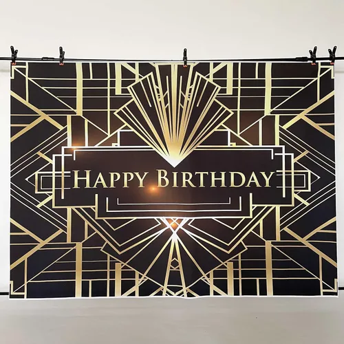 Miniatura 3 de Telón de fondo de fiesta de gran Gatsby de 7 x 5 pies, fondo retro rugido de los años 20 para adultos y niños, decoración artística de celebración