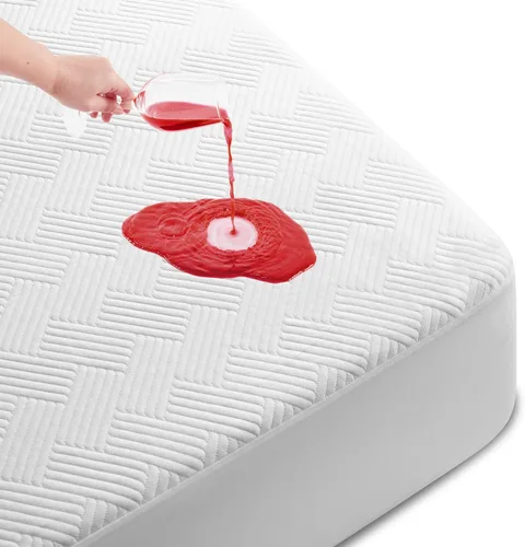 Miniatura 11 de Cozymaker Protector de colchón 100% impermeable, tamaño individual, funda de colchón refrescante ajustable de 8 a 21 pulgadas, bolsillo profundo