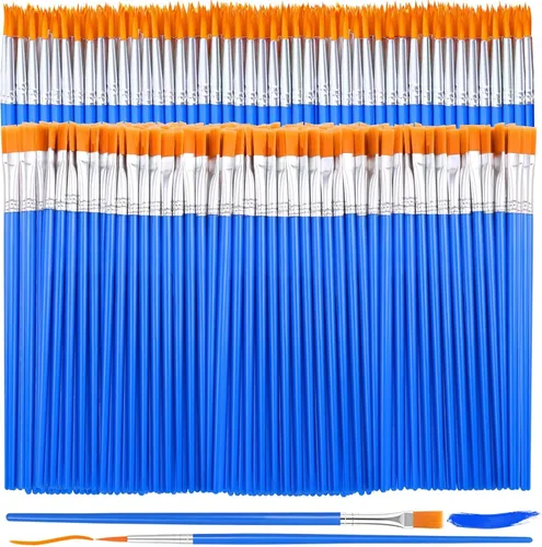 Juego de 240 pinceles de pintura pequeños a granel, punta fina plana para artista, juego de pinceles de pintura para niños, para el aula, acrílico,