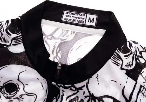 Miniatura 4 de Hombre Ciclismo Jersey cráneo bicicleta manga corta Tops Quick Dry Reflectante 3-Bolsillos S-3XL