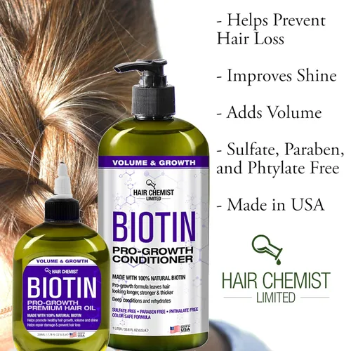 Miniatura 4 de Hair Chemist Biotin Pro-Growth - Aceite para el cabello de alta calidad, 7.1 oz.