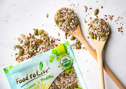 Miniatura 7 de Food to Live Mezcla Orgánica de Súper 5 Semillas, 340 Gramos – Una Mezcla No Modificada Genéticamente de Semillas de Lino, Semillas de Sésamo