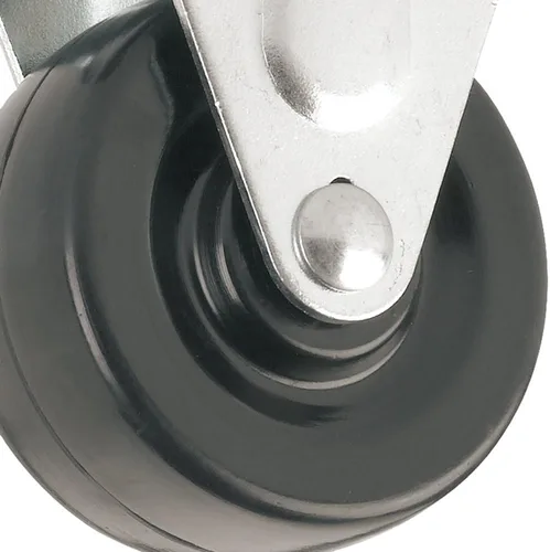 Miniatura 2 de Rueda de rodaja de goma resistente con placa superior rígida no giratoria - 2 pulgadas - capacidad de carga de 125 libras