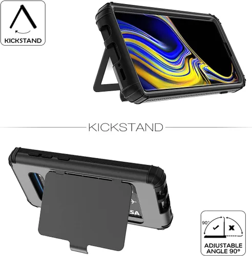 Miniatura 5 de WeLoveCase Funda tipo cartera para Galaxy S10 Defender con espejo oculto, tres capas a prueba de golpes, protección resistente, funda protectora