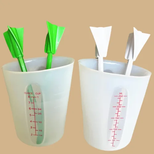 Miniatura 6 de W Wellshine Kit de herramientas de tazas medidoras de resina de silicona, tazas medidoras para resina epoxi, 4 palas mezcladoras de resina, Blanco
