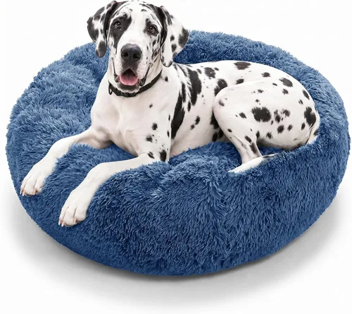 Miniatura 54 de JOLLYVOGUE - Cama para perros y gatos, cama relajante y antiestrés para mascotas y perros pequeños, cojín esponjoso en forma de dona para mascotas