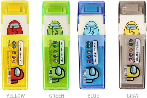 Miniatura 2 de Among Us Roller Eraser - Estuche para rodillo de afeitar para una fácil extracción de recogida, 1 unidad (amarillo)