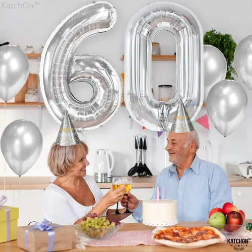 Miniatura 7 de Globo gigante plateado del número 0 de 40 pulgadas – Globo Mylar del número 0 Globo plateado 0 para decoraciones de fiesta Globo plateado