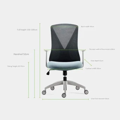 Miniatura 4 de Silla de computadora, silla de oficina, silla sedentaria, cómoda, ergonómica, silla de escritorio, silla giratoria (negro)