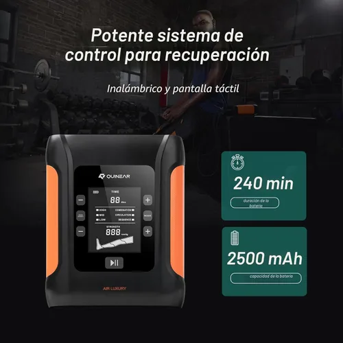 Miniatura 4 de Sistema Profesional de Recuperación de Piernas QUINEAR, Botas de Compresión de Aire Inalámbricas con Compresión Secuencial, Masajeador de Piernas