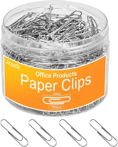 Clips de papel medianos, clip de papel de tamaño mediano, 700 clips de suministros de oficina para papeleo, ideal para el hogar, la escuela y los