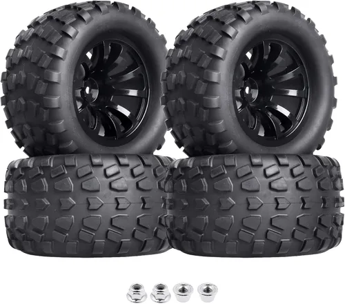 Hobbypark Ruedas y neumáticos hexagonales para camión RC de 2.8 0.472 in para escala 1/10 Traxxas Stampede VXL Hoss 4x4 Redcat Volcano Epx Pro S30