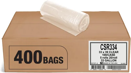 Miniatura 9 de Aluf Plastics Bolsas de basura transparentes de alta calidad para 7-10 galones, paquete enorme de 500 unidades, 24 x 23 pulgadas, 1.0 milésimas