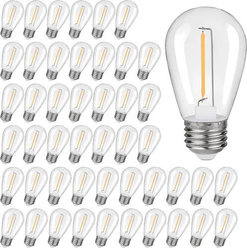 Miniatura 10 de KGC Bombillas LED de repuesto S14 inastillables e impermeables – 1 W equivalente a 10 W, blanco cálido 2200 K para exteriores, bombilla de filamento