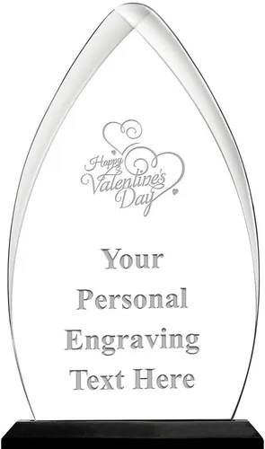 Premio acrílico del día de San Valentín, 6.75 pulgadas de alto, regalo personalizado del día de San Valentín con grabado personalizado
